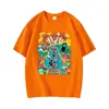 Camiseta de Manga Corta Estampada de Color Puro Cómoda y Transpirable para el Verano 2025 Nueva Tendencia Algodón Puro Cuello Redondo Pulóver Talla Grande