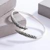 Pulsera retro de plata tailandesa con pluma para mujer, diseño simple y moderno con sentido de la personalidad, marea ins, viento frío, venta al por mayor