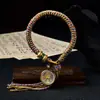 Pulsera Original Tejida a Mano con Nudo Vajra Thangka Ocho Deidades Guardianas Pulsera de Tara Verde Sala de Transmisión en Vivo