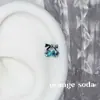 Fiesta de Enamorados "Cabeza de Cereza" Diamante Brillante Hueso de Oreja de Cereza Uña de Hueso Tornillo de Acero de Titanio Dulce y Versátil Clavo de Cartílago para Mujeres