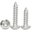 En Stock Tornillos Autorroscantes de Cabeza Redonda con Hexágono Interior de Acero Inoxidable 304 M1.4~M10 Tornillos Autorroscantes de Cabeza Plana con Hexágono Interior