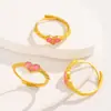Anillo Abierto Ajustable de Aleación con Goteo de Aceite Estilo Chino, Anillo de Mariposa y Flor de Lujo Ligero de Gama Alta Estilo Ins