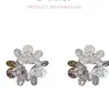 Brincos de Flor de Zircônia Texturizados para Mulheres, Brincos de Design Único de Alta Qualidade, Novidade 2026 Primavera e Verão Joias de Orelha Elegantes