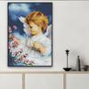 Suministro de fábrica punto de cruz estilo europeo sala de estar personaje lindo angelito niño bordado propio material diy al por mayor