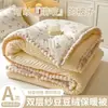Edredom de Inverno em Coral Fleece Classe A Edredom de Primavera e Outono Edredom de Algodão Espesso e Quente para o Inverno Lavável à Máquina Edredom Individual para Dormitório de Estudante