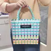 Ins Celebridade da Internet Tailândia Chiang Mai Férias Lazer Bolsa Artesanal Rattan Tecido Bolsa Feminina Cesta de Vegetais Bolsa de Mão