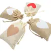 Bolsa de Almacenamiento Gruesa de Algodón Orgánico con Forma de Corazón y Cordón Bolsa de Regalo para Fiesta Bolsillo con Cordón Resistente al Desgaste Exportación Internacional