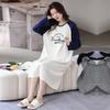 Camisón de Algodón Puro para Mujer de Manga Larga Lindo de Dibujos Animados para Estar en Casa Dulce Vestido Midi Estudiantes Otoño Ropa para Estar en Casa Pijamas 2024