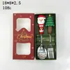 Colher de Natal Transfronteiriça Talheres Criativos Boneca Colher de Sobremesa Garfo Desenho Animado Árvore de Natal Colher Garfo Conjunto Caixa de Presente