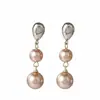 Pendientes de perla color café 2026 nuevos populares de alta gama con sentido de diseño para mujer accesorios de pendientes de moda de nicho de lujo ligero