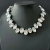 Colar de Pingentes de Cristal de Diamante Europeu e Americano Corrente de Clavícula Atmosférica Exagerada Nova Moda Elegante de Nicho
