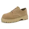 Sapatos Derby novos outono cano baixo Botas Martin masculinas retrô botas de trabalho sola grossa aumento de altura respiráveis sapatos de camurça
