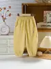 Pantalones deportivos de algodón para niñas, primavera y otoño, suaves y elásticos, de cintura alta, no apretados, corte holgado, estilo jogger, pantalones deportivos casuales para niños y niñas