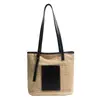 Bolsa de Palha Tecida à Mão da Família Luo para Primavera e Verão Acessórios para Bolsa de Tecido Bolsa de Mão Bolsa de Ombro Materiais para Bolsa Tote de Palha de Algodão