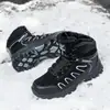 Zapatos de senderismo para hombre de gran tamaño transfronterizos para otoño e invierno, zapatos de trekking altos para hombre con forro de vellón para abrigar, botas de nieve para exteriores para hombre