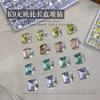 Nuevo K9 nail art pila diamante joyería lujo ligero sin fondo todo-fósforo ángulo recto largo cristal púrpura nail art accesorios bola diamante terminado