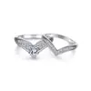 Anillo de plata de ley 925 de Tong Lin Amazon, anillo de diamantes de imitación, estilo europeo y americano, moda en forma de corazón, par de accesorios de anillo para mujer