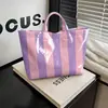 2026 Nova Bolsa de Mão Transfronteiriça Temu Site Independente Impermeável PVC+Lona Portátil para o Dia a Dia Bolsa de Ombro Bolsa Tote