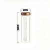 Frasco de Almacenamiento de Vidrio de Alto Borosilicato Frasco de Almacenamiento de Boca Roscada de Madera de Acacia Transparente Frasco de Almacenamiento para Té de Granos de Café Se Puede Inspeccionar