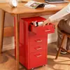 Gabinete de chapa metálica gabinete con cajones con ruedas móvil debajo del escritorio gabinete de almacenamiento multicapa gabinete de almacenamiento para habitación infantil con cerradura cómoda