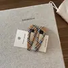 Grampo de cabelo estilo coreano xadrez britânico para mulheres, presilha para franja lateral, presilha para cabelo da testa, grampo de cabelo elegante para a parte de trás da cabeça, acessório de cabelo