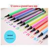 Pacote com 12 Canetas Aquareláveis Pincéis de Grafite para Estudantes Canetas Coloridas Material Escolar Infantil Papelaria Criativa Canetas Coloridas