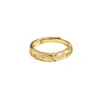 Anillo de Zirconia Tejido Cepillado Vintage con Espiga de Trigo Estilo Coreano Ins Nicho Alto Gama Anillo Ajustable para Mujer