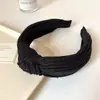 Faixa de Cabelo Simples de Cor Sólida Lã Tricotada Versátil Estilo Ins para Lavar o Rosto Maquiagem Acessório de Cabelo para Coque Alto