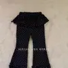 Pantalones Casuales para Niñas de Primavera y Otoño, Moda Infantil Elegante, Pantalones Falda de Encaje con Lunares Estilo Coreano de Piernas Acampanadas