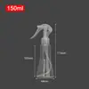 Frasco Spray Transparente 150/500ml PET Tipo Gatilho Pistola de Mouse Borrifador Pequeno Frasco Spray Névoa Fina de Álcool Frasco Vazio Cosmético