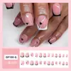 Uñas Postizas Francesas con Forma de Corazón para el Día de San Valentín, Estilo Ins Europeo y Americano, Uñas Postizas Falsas de 24 Piezas al por Mayor