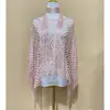 Xale de Verão com Franjas Vazadas Estilo Europeu e Americano Proteção Solar para Praia Cobertura para Biquíni Roupa Exterior para Mulheres Estilo Novo Transfronteiriço