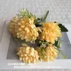 5 Crisantemos Grandes, Manojos Pequeños de Flores Artificiales, Muebles para el Hogar de Sala de Estar, Fotografía, Decoración, Arreglos de Flores Artificiales, Venta al por Mayor