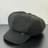 Chapéu estilo novo 2026, inspirado em Chanel, outono e inverno, versão coreana, boina versátil bico de pato, estilo britânico, chapéu octogonal que afina o rosto