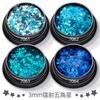 Jóias de unha com estrela de cinco pontas de 3 mm transfronteiriças, lantejoulas, laser, glitter, maquiagem para os olhos, faça você mesmo, material artesanal, epóxi