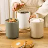Pote de cerâmica nórdico pote doméstico selado porta-chá pote grande pote de armazenamento de grãos para cozinha pote de armazenamento pote de café