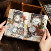 Dia Lindo Material Papel Série Rugas do Tempo Relógio Retrô Diário Adesivos Decorativos DIY 10 Folhas 6 Estilos