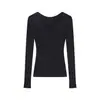 Top de Punto Acanalado Rosa para Mujer Otoño/Invierno, Luce Bien, Realza el Busto, Estrecha la Cintura, Mangas Largas, Cuello Alto, Top Interior Adelgazante