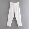 Moda Femenina Transfronteriza Estilo Europeo y Americano Pantalones Rectos Casuales de Cintura Alta Versátil Clásico Multicolor Largos 7901532