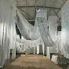 Fio de chifon translúcido para decoração de casamento fio permeável à luz não revela a pessoa decoração de fundo de casamento teto fio de chifon branco