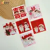Tarjeta de Saludo de Boda Flor Compañera para Recién Casados con Palabras Felices, Ramo de Regalo, Tarjeta Pequeña, Mensaje y Bendición de Boda