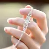 Pulsera auténtica de cobre plateado niche flor doble exquisita ajustable para mujer comercio electrónico en vivo suministro de fábrica venta al por mayor