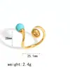 Anillo de Piedra Natural de Doble Cabeza de Celebridad de Internet para Mujer, Moda Versátil, Sentido de Alta Gama, Anillo de Acero Inoxidable Ojo de Tigre