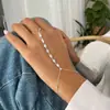 Pulseira de Dedo com Zircônia em Forma de Gota para Novo Produto Transfronteiriço Moda Europeia e Americana Corrente de Dedo Sexy Full Diamond Pulseira Feminina