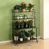 Suporte de flores de chão, móvel, com vários níveis para uso interno, adequado para varandas, salas de estar e pátios externos.; vem com rodas