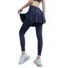 Pantalones Deportivos Falsos de Dos Piezas Primavera y Verano Nuevo Celebridad de Internet Alta Elasticidad Secado Rápido Yoga Fitness Pantalones para Mujer Ocio al Aire Libre Pantalones de Correr