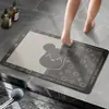 Tapete antiderrapante de diatomita para banheiro, tapete altamente absorvente para entrada de cozinha e vaso sanitário, pode ser cortado no tamanho, tapete para os pés