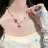 Colar com Pingente Flor Dopamina Contas Corrente Simples de Alta Qualidade para Clavícula Moda Exquisite Design de Colar Nicho
