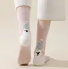 Calcetines holgados nuevos de estilo japonés con dibujos animados para mujer, calcetines de media pantorrilla con animales (oso) para otoño e invierno, calcetines largos de anime con dibujos animados lindos para mujer