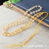 Collar de ágata tejido a mano cuerda 6mm cadena de cuentas de calcedonia línea anudada hilo dorado cuenta redonda de jade línea trenzada al por mayor